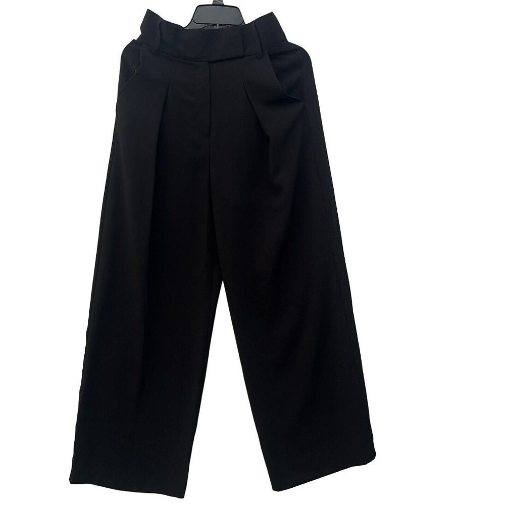 River Island Women's Wide Leg Trousers Black Dress Pants Size 8